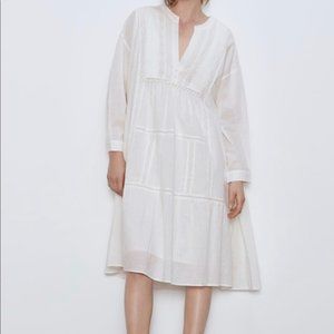 Zara White Oversized/L Airy Summer Tunic Dress